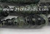 CFG1532 15.5 inches 10*35mm carved teardrop kambaba jasper beads