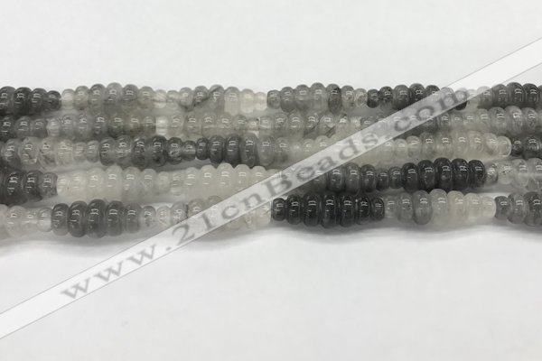 CFG1541 15.5 inches 10*30mm carved rice cloudy quartz beads