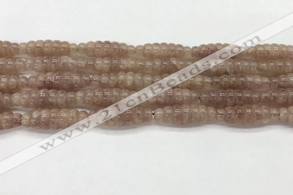 CFG1542 15.5 inches 10*30mm carved rice strawberry quartz beads