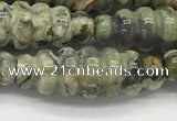 CFG1544 15.5 inches 10*30mm carved rice rhyolite gemstone beads