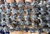 CFG1679 15 inches 14mm carved star black labradorite beads