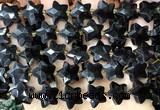 CFG1680 15 inches 14mm carved star black obsidian beads