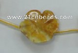 CFG17 15.5 inches 24mm carved flower yellow crazy lace agate beads