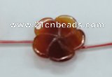 CFG19 15.5 inches 24mm carved flower natural red agate beads