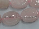 CFG206 15.5 inches 18*25mm carved oval rose quartz gemstone beads