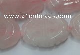 CFG207 15.5 inches 22*30mm carved oval rose quartz gemstone beads