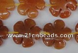 CFG216 15.5 inches 20mm carved flower red aventurine beads