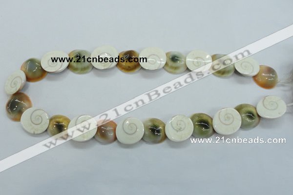 CFG22 15.5 inches 16*18mm carved flower shell gemstone beads