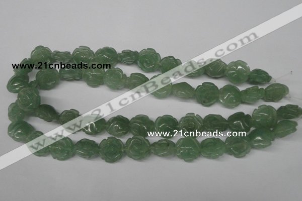 CFG231 15.5 inches 16mm carved flower green aventurine beads