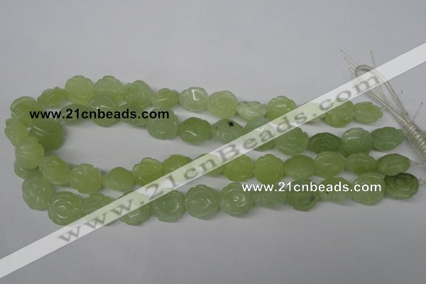 CFG233 15.5 inches 16mm carved flower New jade gemstone beads