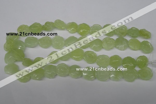 CFG234 15.5 inches 18mm carved flower New jade gemstone beads