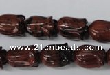 CFG236 15.5 inches 10*15mm carved flower mahogany obsidian beads