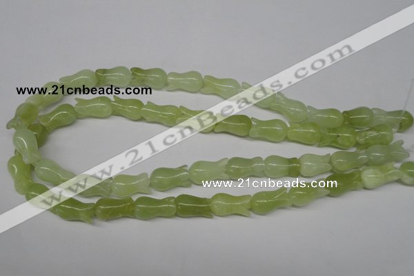 CFG237 15.5 inches 10*17mm carved flower New jade gemstone beads