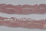 CFG238 15.5 inches 12*20mm carved flower rose quartz beads