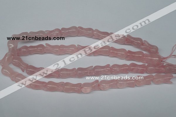 CFG238 15.5 inches 12*20mm carved flower rose quartz beads