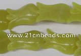 CFG240 15.5 inches 15*25mm carved flower olive jade gemstone beads