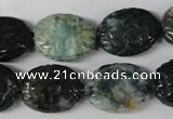 CFG246 15.5 inches 15*20mm carved oval Indian agate beads