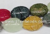 CFG247 15.5 inches 15*20mm carved oval mixed gemstone beads