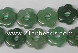 CFG255 15.5 inches 15mm carved flower green aventurine beads