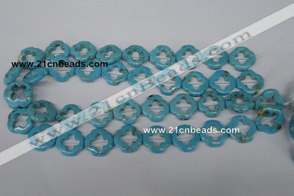 CFG256 15.5 inches 20mm carved flower turquoise beads