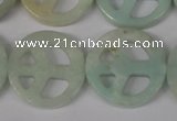 CFG265 15.5 inches 25mm carved coin amazonite gemstone beads