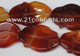 CFG278 15.5 inches 22*30mm carved animal red agate beads