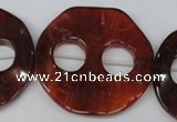 CFG281 15.5 inches 44mm carved coin red agate beads