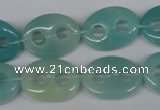 CFG294 15.5 inches 15*20mm carved oval amazonite gemstone beads