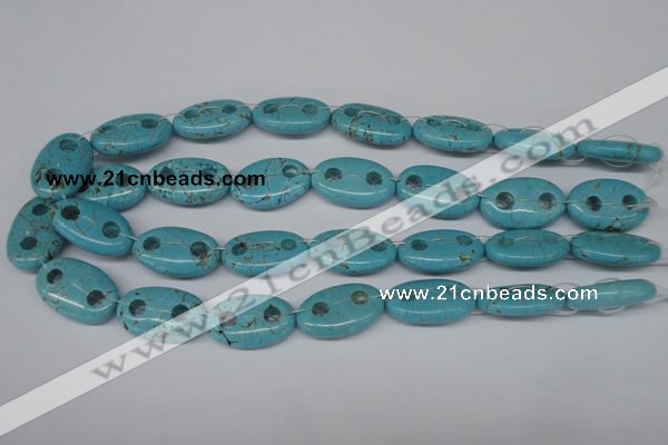 CFG299 15.5 inches 16*26mm carved oval turquoise beads