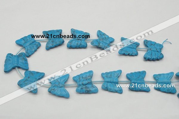 CFG30 15.5 inches 23*28mm butterfly turquoise gemstone beads