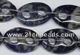 CFG300 15.5 inches 18*25mm carved oval sodalite gemstone beads