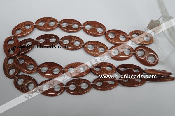 CFG307 15.5 inches 20*30mm carved oval goldstone beads