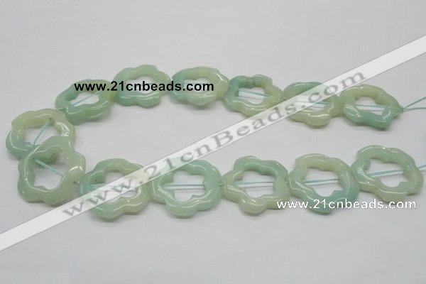 CFG31 15.5 inches 30mm carved flower amazonite gemstone beads