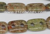 CFG321 15.5 inches 15*20mm carved rectangle unakite beads