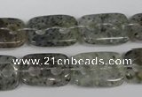 CFG323 15.5 inches 15*20mm carved rectangle moss quartz beads