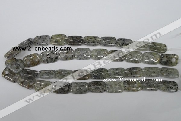 CFG323 15.5 inches 15*20mm carved rectangle moss quartz beads