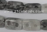 CFG324 15.5 inches 15*20mm carved rectangle eagle eye jasper beads