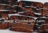 CFG337 15.5 inches 20*30mm carved rectangle mahogany obsidian beads