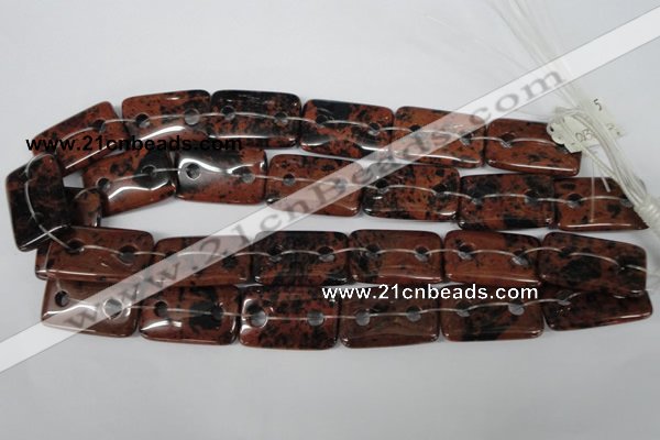 CFG337 15.5 inches 20*30mm carved rectangle mahogany obsidian beads