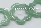 CFG34 15.5 inches 30mm carved flower green aventurine jade beads