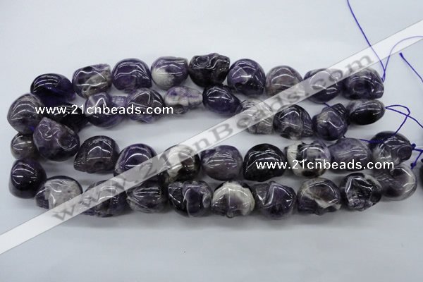 CFG343 15.5 inches 18*22mm carved skull dogtooth amethyst beads