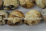 CFG347 15.5 inches 18*19mm carved skull picture jasper beads