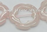 CFG42 15.5 inches 35mm carved flower rose quartz beads wholesale