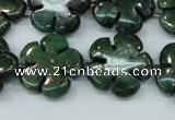 CFG452 15.5 inches 20mm carved flower green iron stone beads