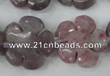 CFG459 15.5 inches 24mm carved flower lilac jasper beads
