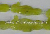 CFG515 15.5 inches 18*34mm carved animal Korean jade beads