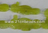 CFG515 15.5 inches 18*34mm carved animal Korean jade beads