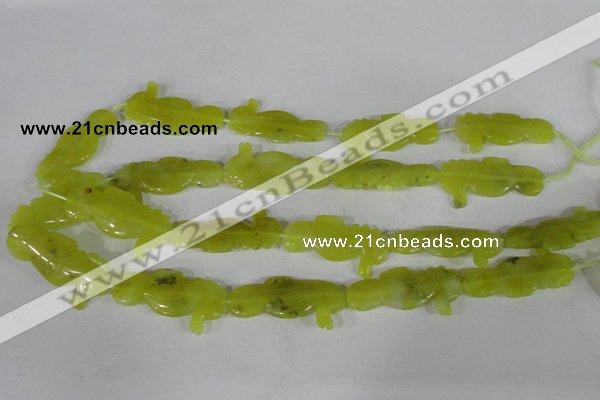 CFG515 15.5 inches 18*34mm carved animal Korean jade beads