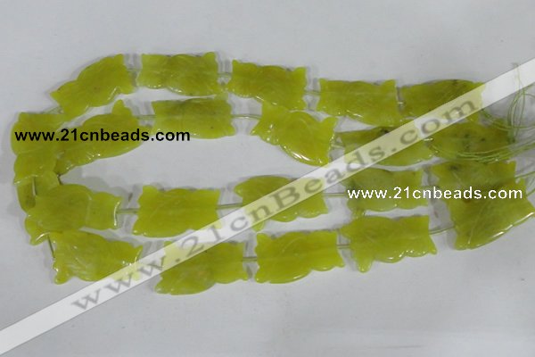 CFG517 15.5 inches 20*31mm carved animal Korean jade beads