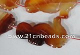 CFG519 15.5 inches 22*35mm carved animal red agate beads